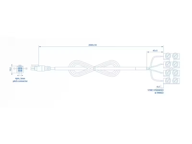 Teltonika Strom Kabel 4-Pin Microfit mit 4-Way Terminal Block, 1.5m