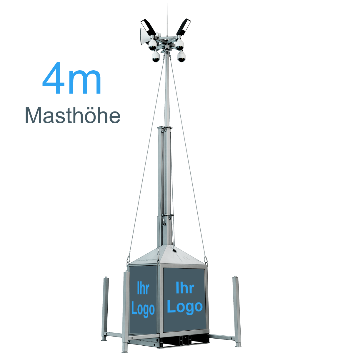 Set TelescopicMast Videoturm MSB-Compact mit Grundausbau & Netzwerktechnik