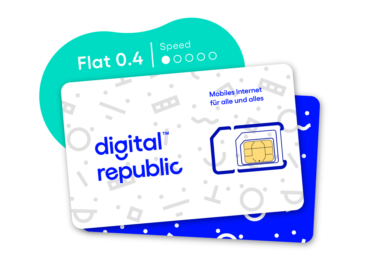 Digital Republic SIM-Karte Flat 0.4 Unlimitiert Internet für 365 Tage–Low Speed Digital Republic Datenabo Flat 0.4 SIM-Karte Low Speed 1 Jahr